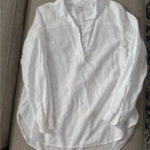 J.Crew White Linen Blouse